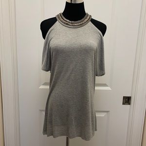 Love Sam matte beaded halter neck drop SS T, xs